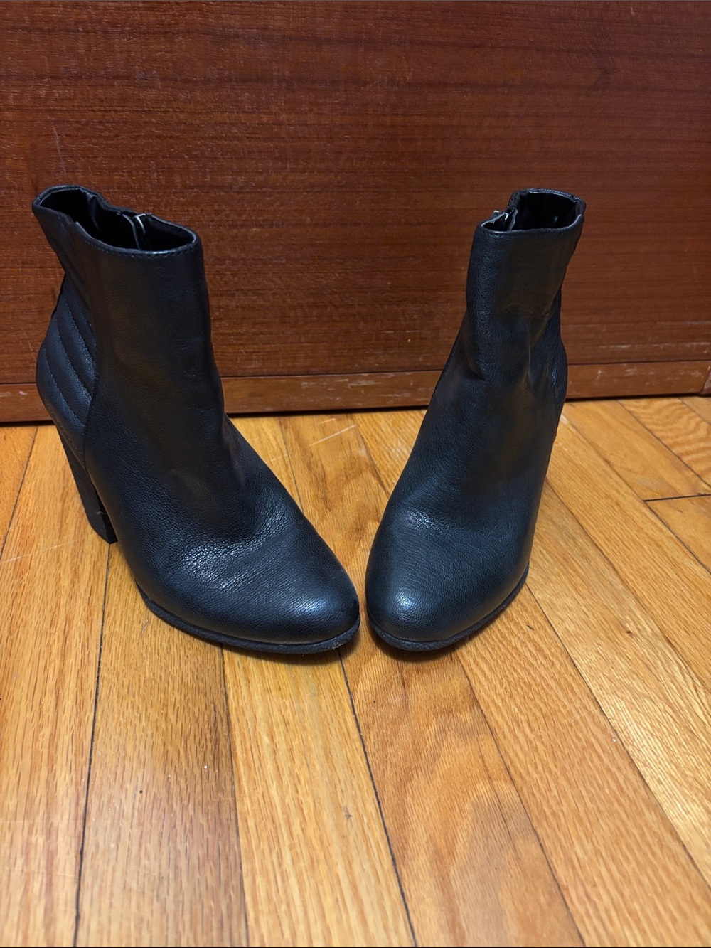 Vince Camuto Women's Black Motorcycle Size 6 Leather Ankle Boots